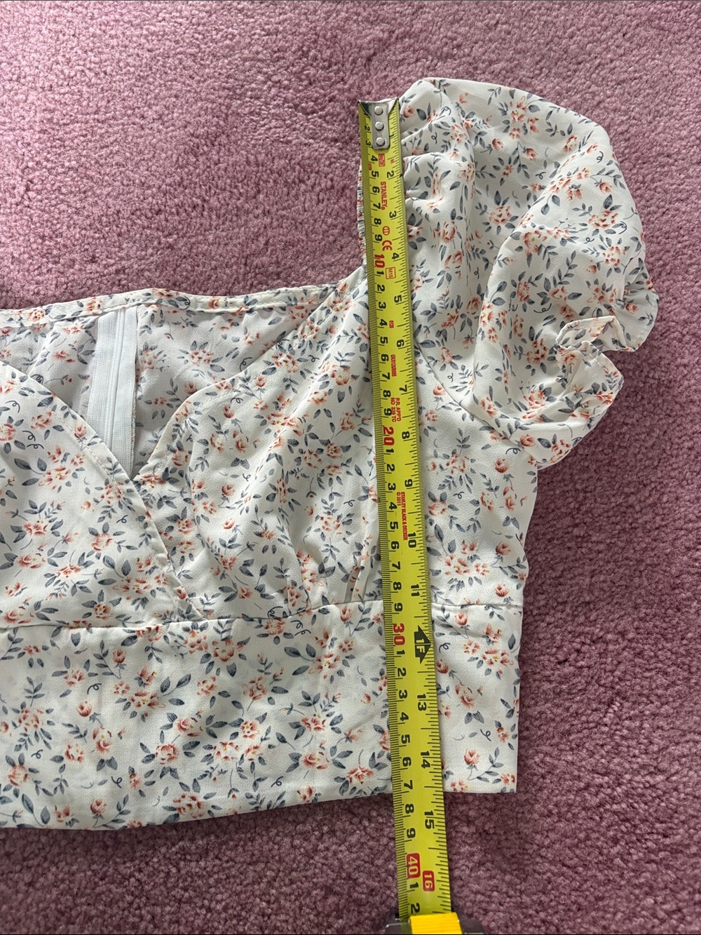 SHEIN Cottagecore Floral Puff Sleeve Crop Top Size Large - Picture 9 of 9